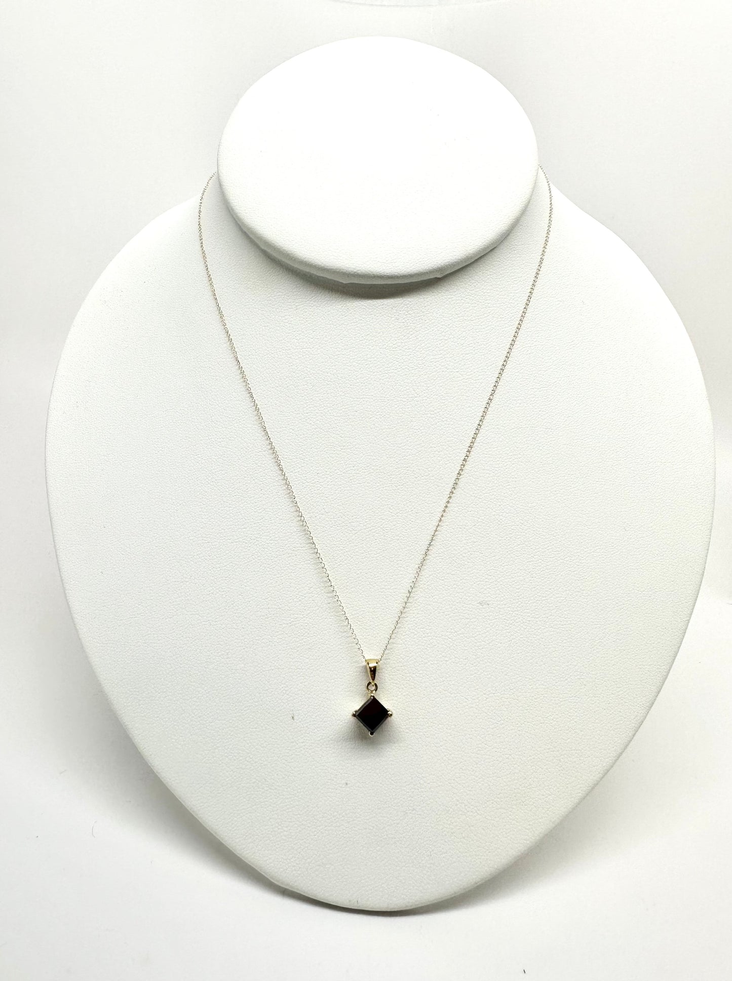 Black Diamond (1.2ct) Princess Cut 18K Gold Pendant with Chain Tarazed Gems & Jewellery