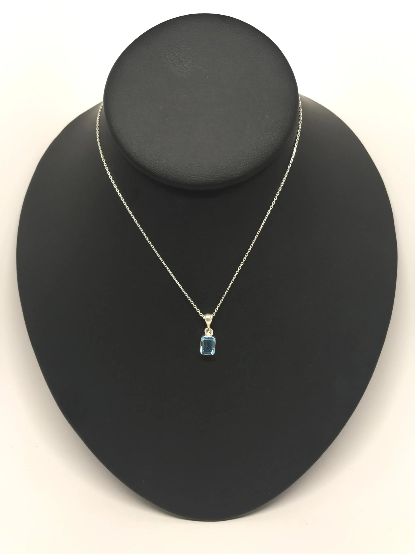 Swiss Blue Topaz Rectangle Pendant Tarazed Gems & Jewellery