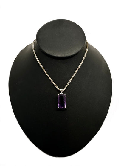 Amethyst Rectangle Fantasy Cut Pendant Tarazed Gems & Jewellery