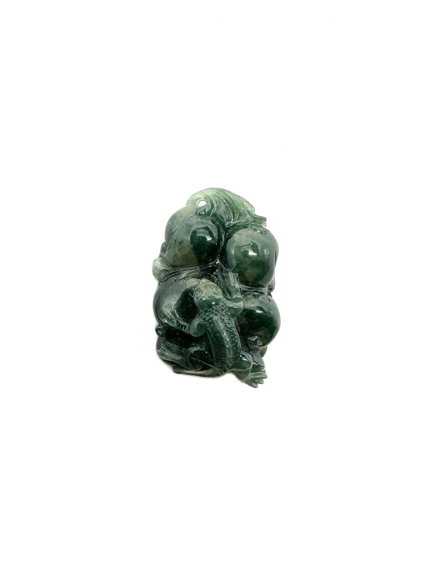 Jade Lizard (蜥蜴) and Peach (仙桃) Carving (Myanmar / Burma) Tarazed Gems & Jewellery