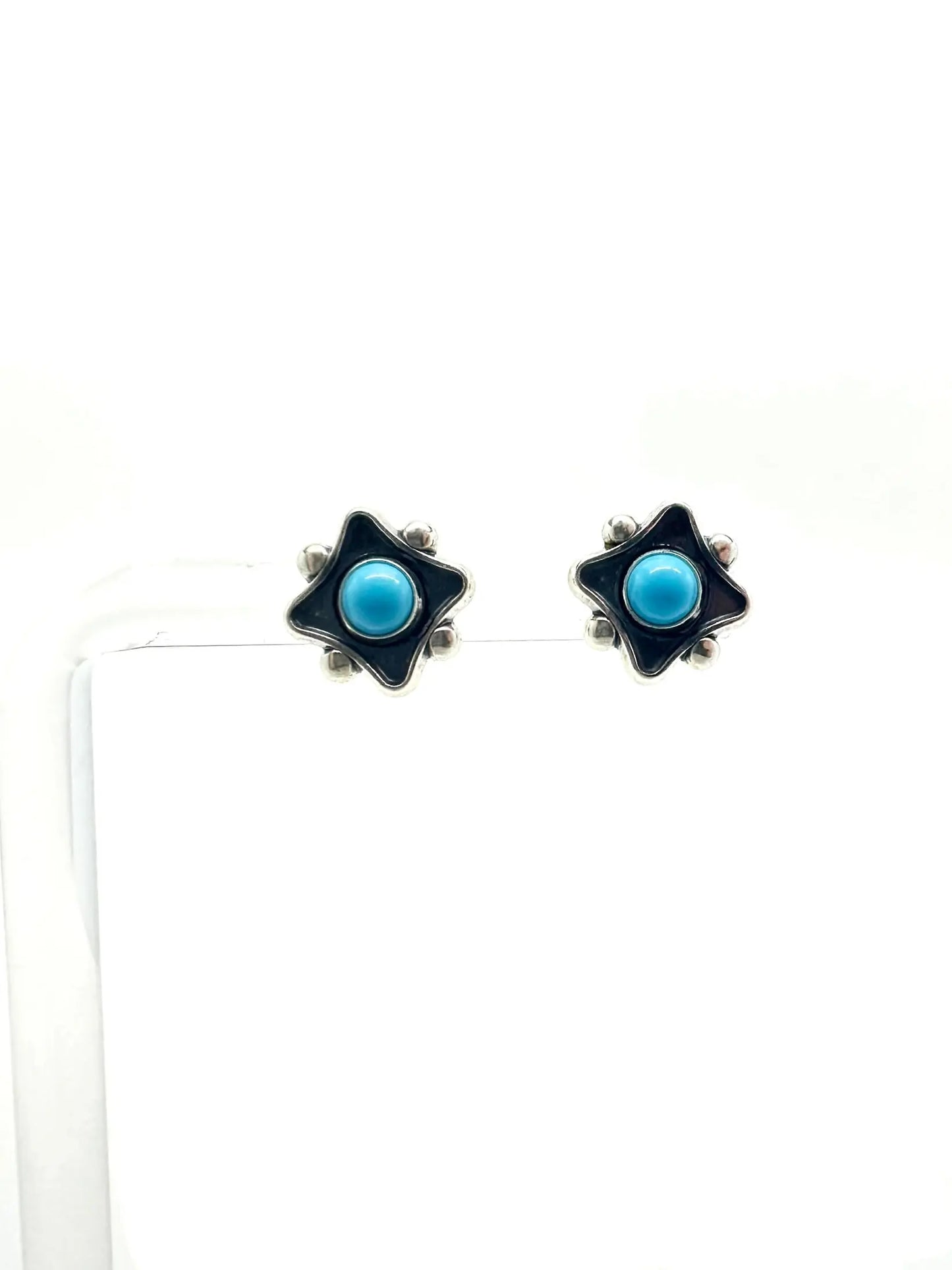 Diné (Navajo) Sleeping Beauty Turquoise Stud Earrings Tarazed Gems & Jewellery