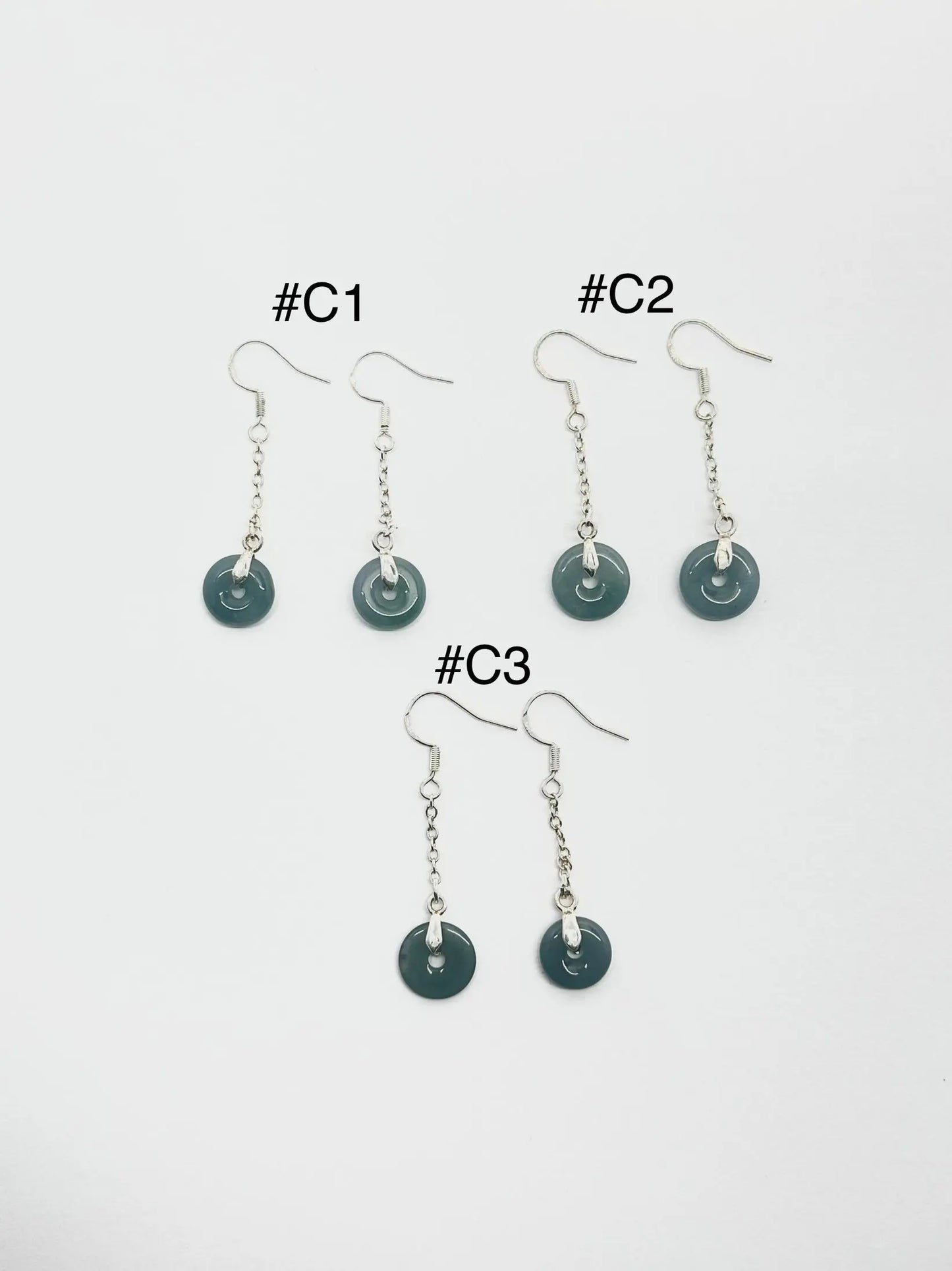 Guatemala Jade "Ping An Kou" Earrings (Silver Plated) Tarazed Gems & Jewellery