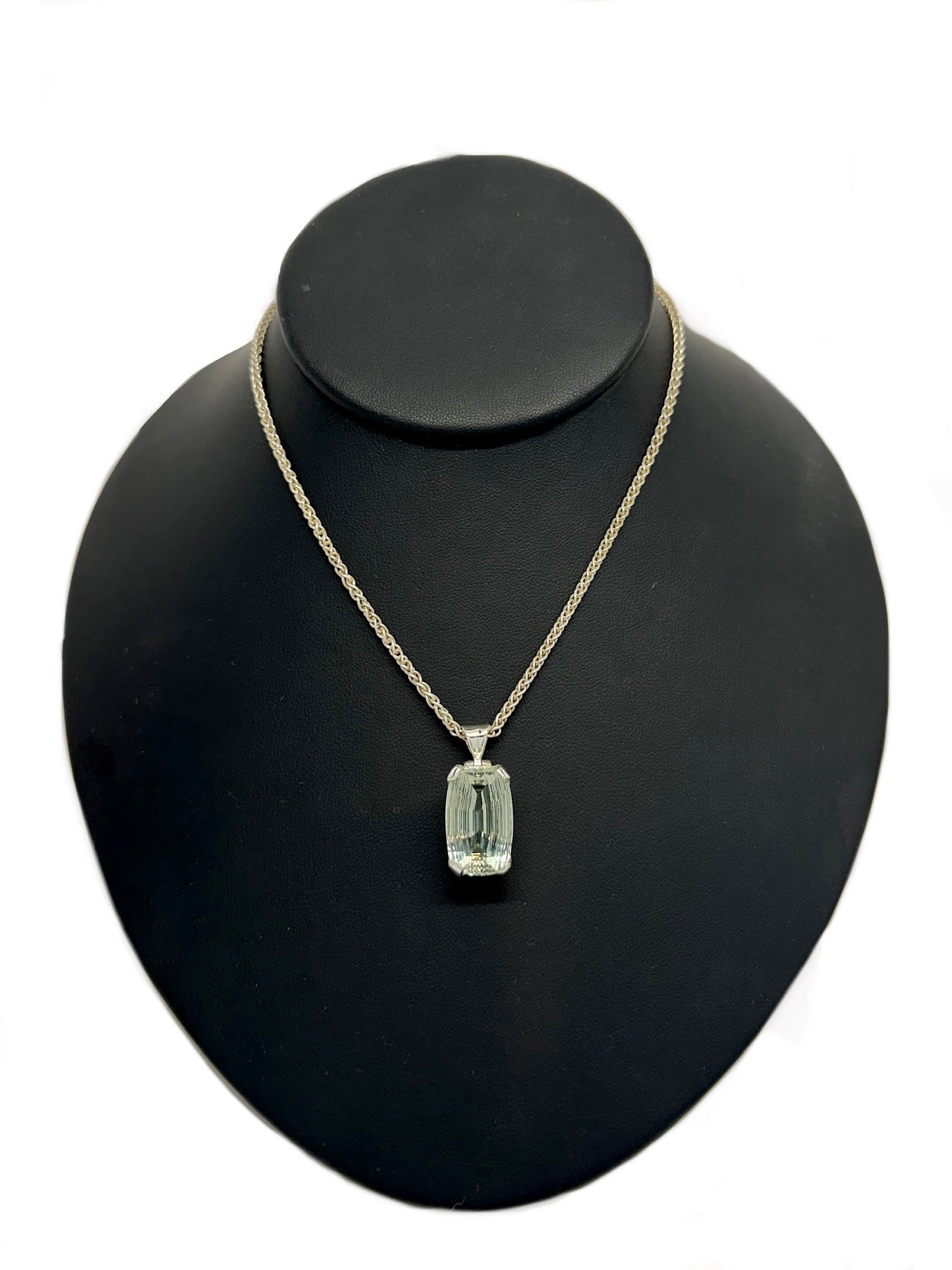 Prasiolite Rectangular Fantasy Cut Pendant Tarazed Gems & Jewellery