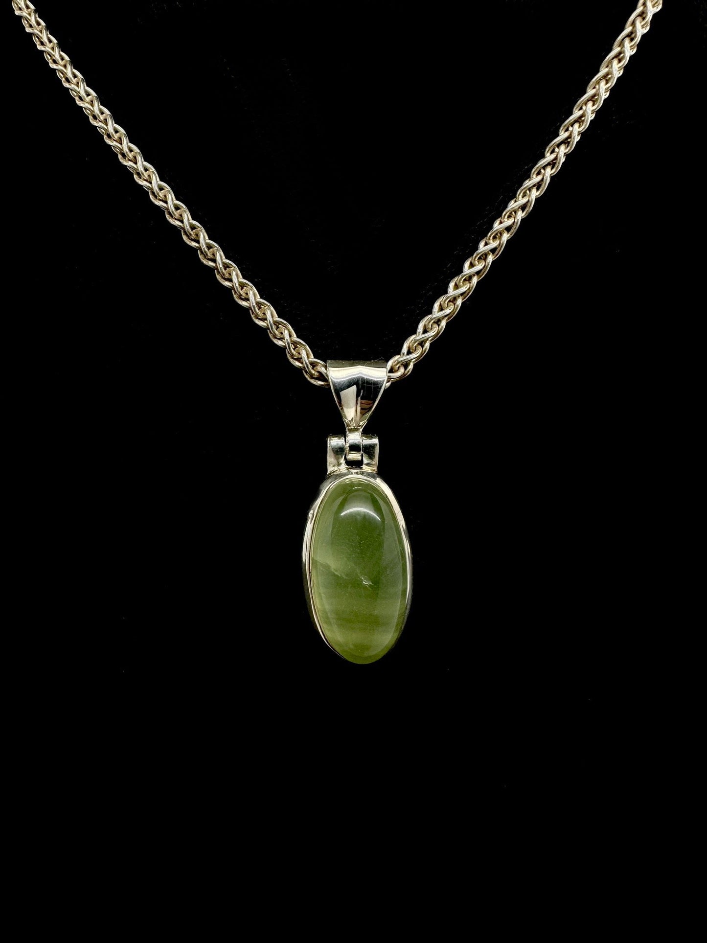 Prehenite Oval Pendant Tarazed Gems & Jewellery