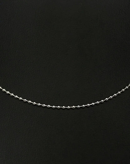 16" Sterling Silver Bead Ball Chain (1.5mm) Tarazed Gems & Jewellery