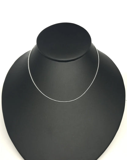 16" Sterling Silver Bead Ball Chain (1.5mm) Tarazed Gems & Jewellery