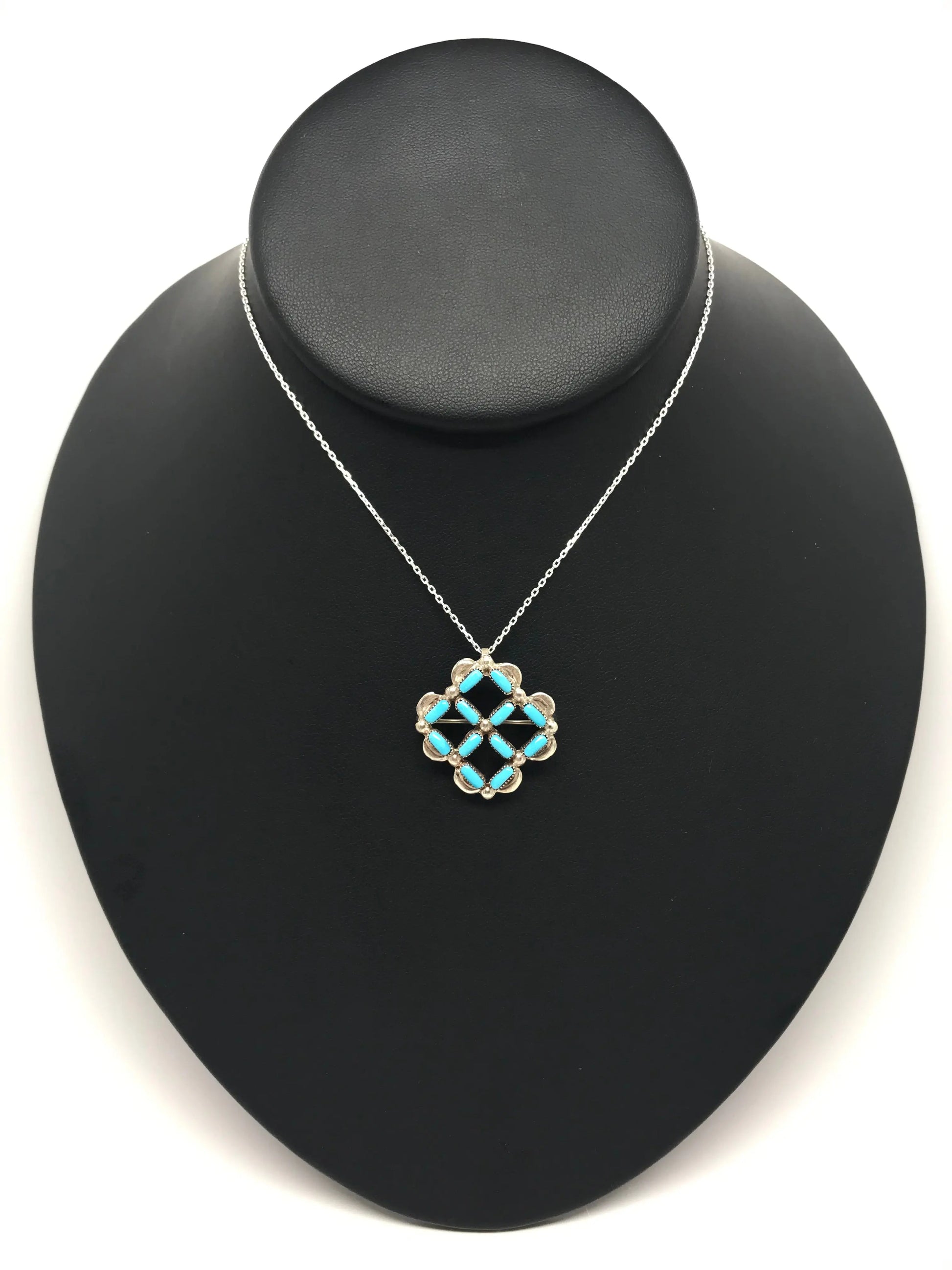 A:shiwi (Zuni) Sleeping Beauty Turquoise Pendant or Brooch Tarazed Gems & Jewellery