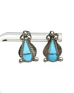 A:shiwi (Zuni) Sleeping Beauty Turquoise Stud Earrings Tarazed Gems & Jewellery