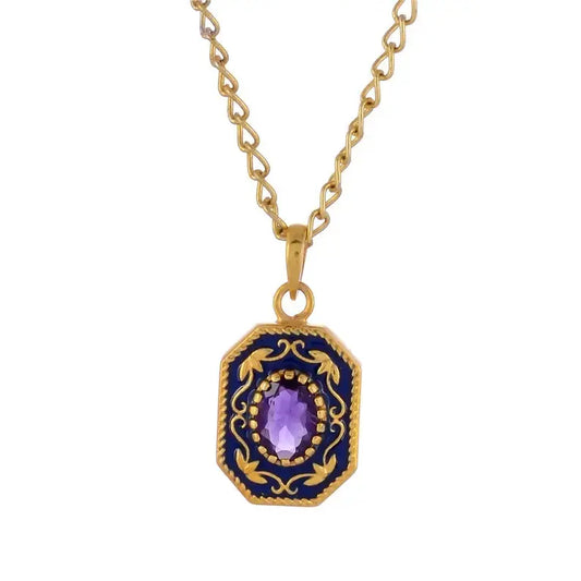 Amethyst Sterling Silver Vermeil Pendant Tarazed Gems & Jewellery