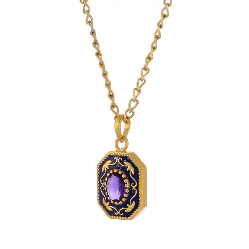 Amethyst Sterling Silver Vermeil Pendant Tarazed Gems & Jewellery