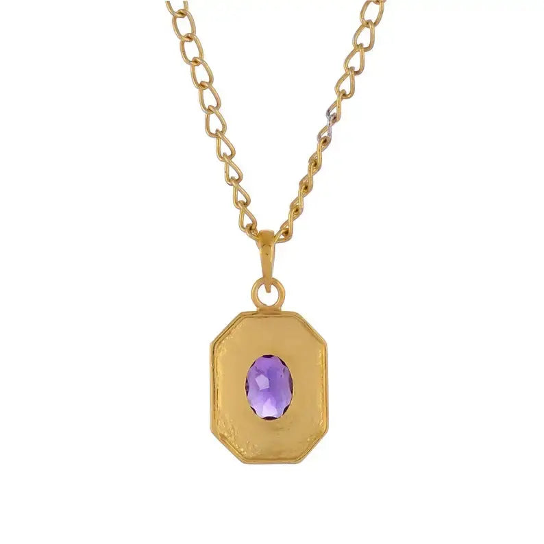 Amethyst Sterling Silver Vermeil Pendant Tarazed Gems & Jewellery