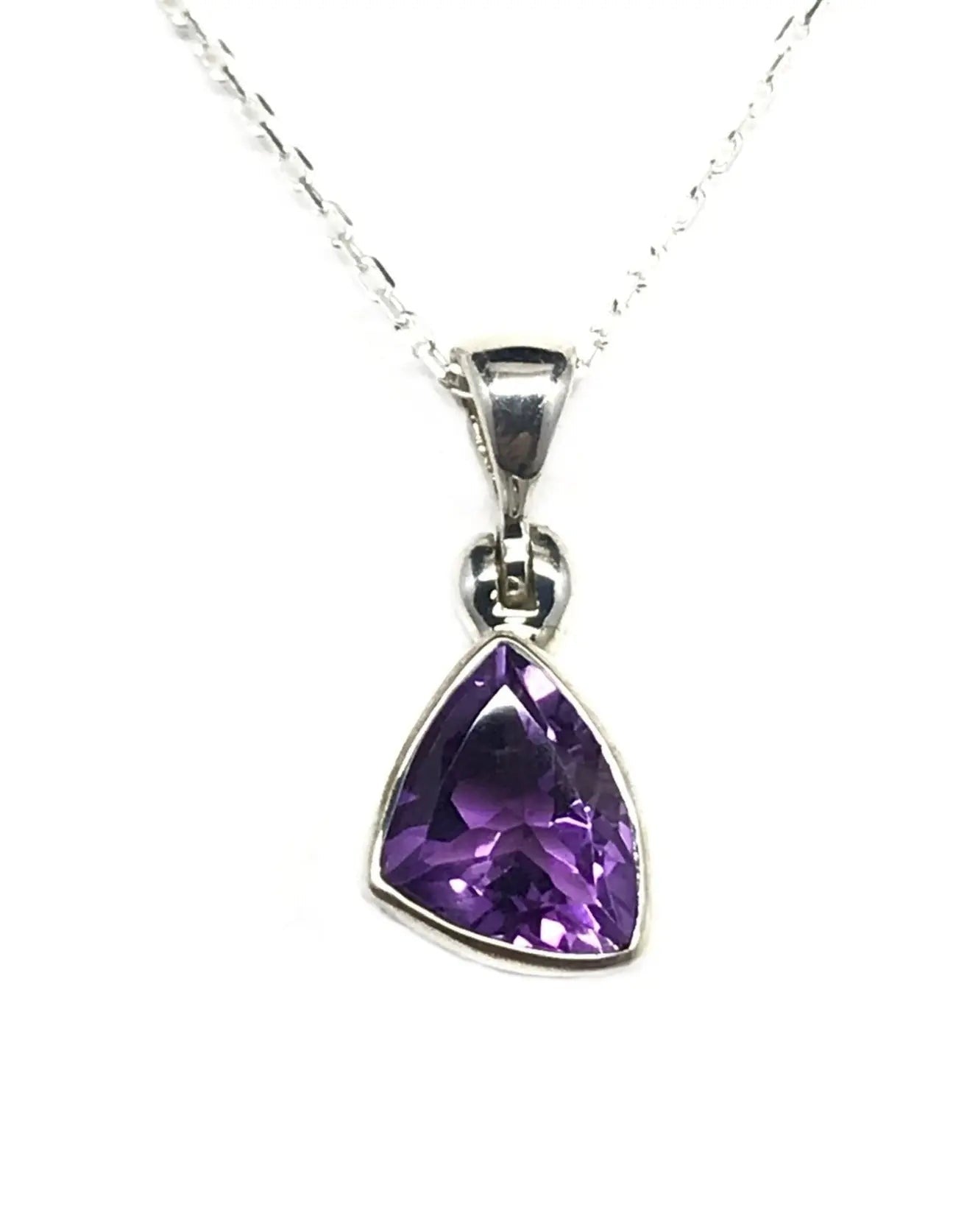 Amethyst Triangle Pendant Tarazed Gems & Jewellery