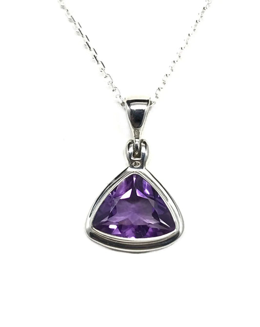 Amethyst Triangle Pendant Tarazed Gems & Jewellery