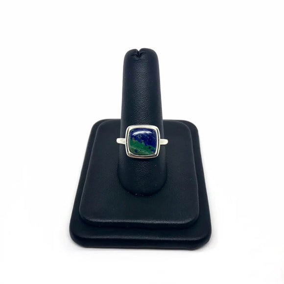 Azurite and Malachite Square Ring Size 8 Tarazed Gems & Jewellery