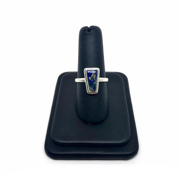 Azurite and Malachite Trapezoid Ring Size 7 Tarazed Gems & Jewellery