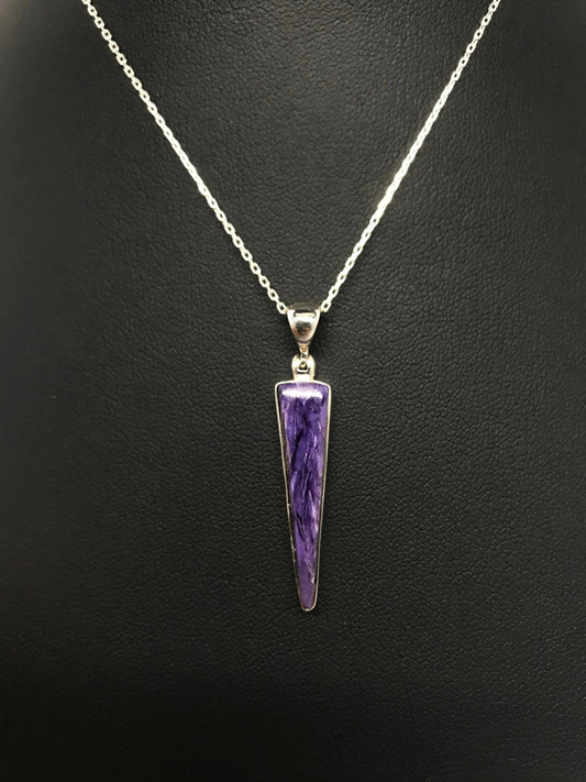 Charoite Triangle Pendant Tarazed Gems & Jewellery