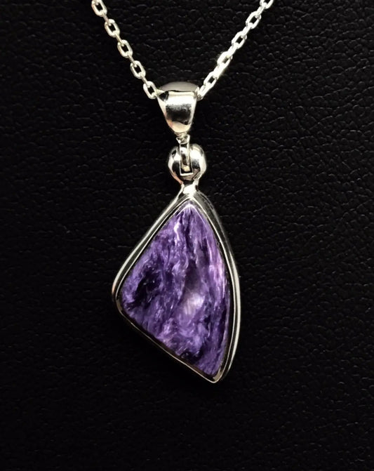 Charoite Triangle Pendant Tarazed Gems & Jewellery