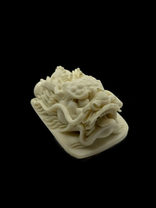 Chinese Dragon (龙)  Antler Carving Tarazed Gems & Jewellery