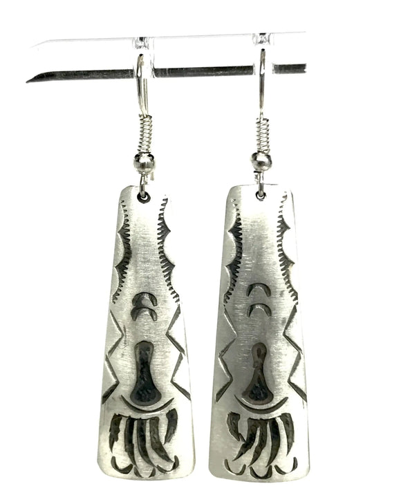 Diné (Navajo) Bear Paw Sterling Silver Earrings Tarazed Gems & Jewellery