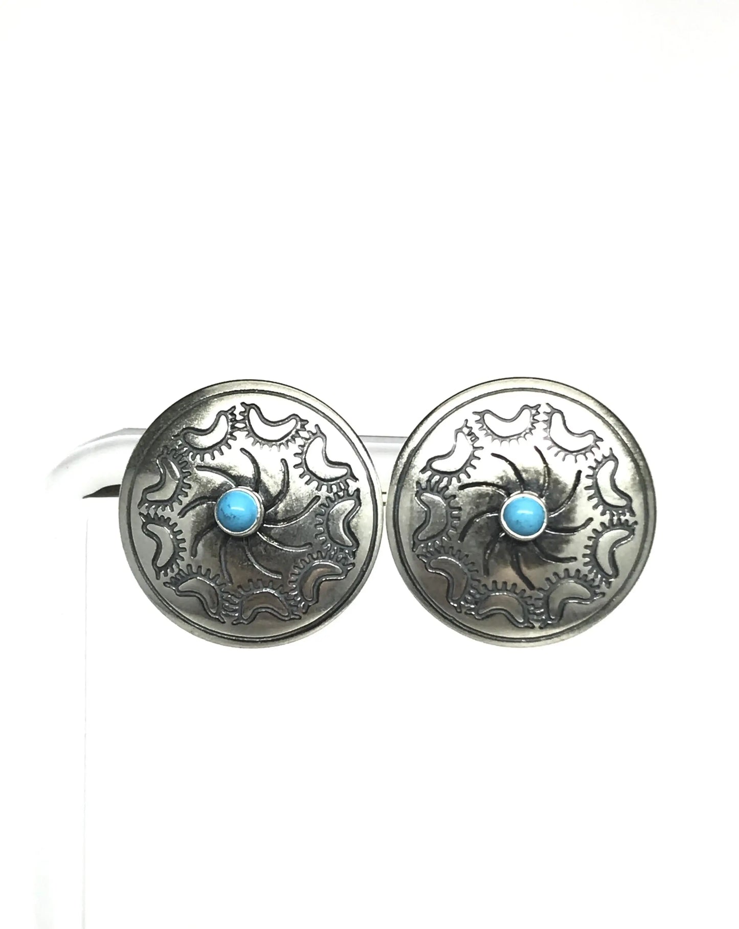 Diné (Navajo) Sleeping Beauty Turquoise Stud Earrings Tarazed Gems & Jewellery