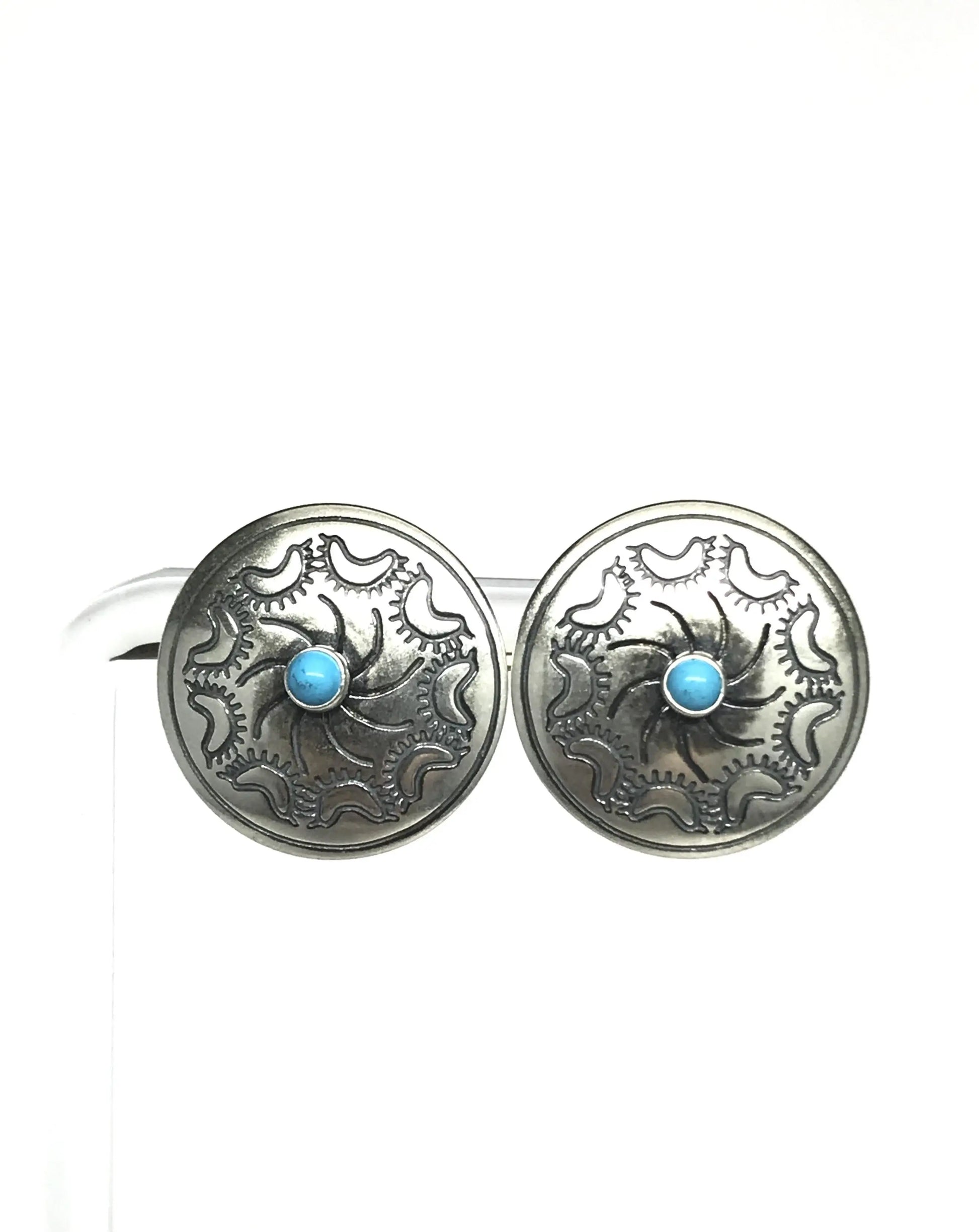 Diné (Navajo) Sleeping Beauty Turquoise Stud Earrings Tarazed Gems & Jewellery