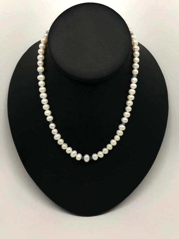 Freshwater Pearl and Sapphire Necklace 17