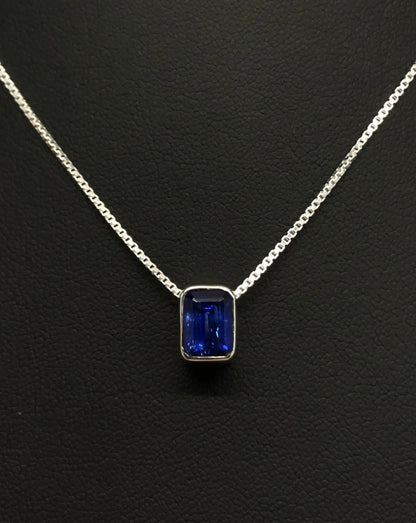 Kyanite Rectangle Necklace With Chain Tarazed Gems & Jewellery