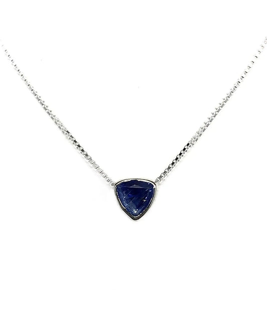 Kyanite Trillion Necklace with Chain Tarazed Gems & Jewellery