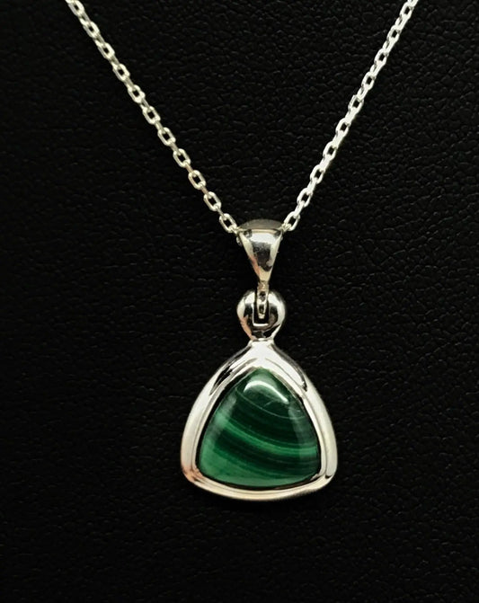 Malachite Triangle Pendant Tarazed Gems & Jewellery