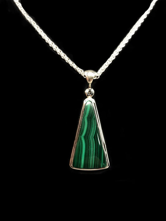 Malachite Triangle Pendant Tarazed Gems & Jewellery