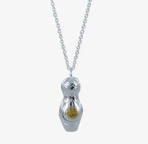 Matryoshka Doll Sterling Silver and Vermeil Necklace - Tarazed