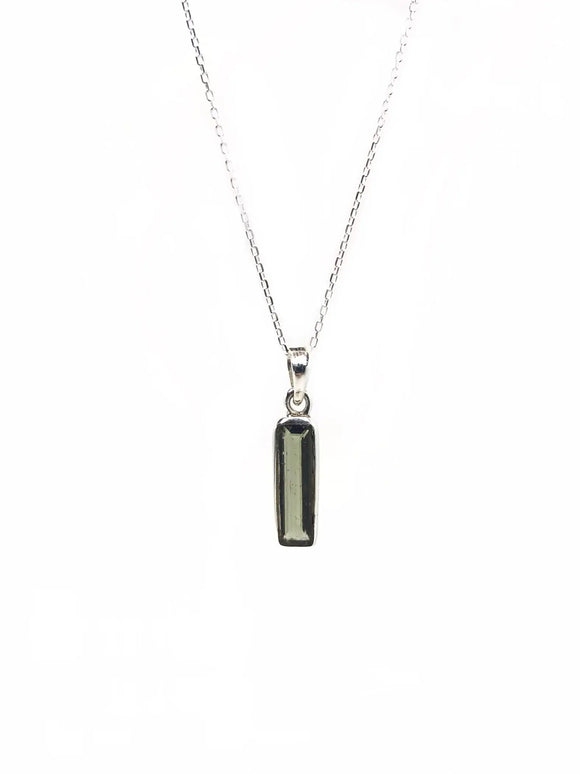 Moldavite Baguette Pendant Tarazed Gems & Jewellery