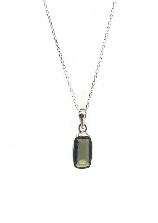 Moldavite Cushion Cut Pendant Tarazed Gems & Jewellery