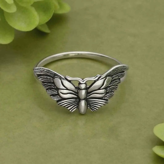 Moth Sterling Silver Ring Tarazed Gems & Jewellery