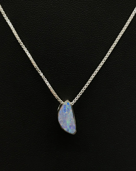 Opal Doublet Necklace With Chain Tarazed Gems & Jewellery