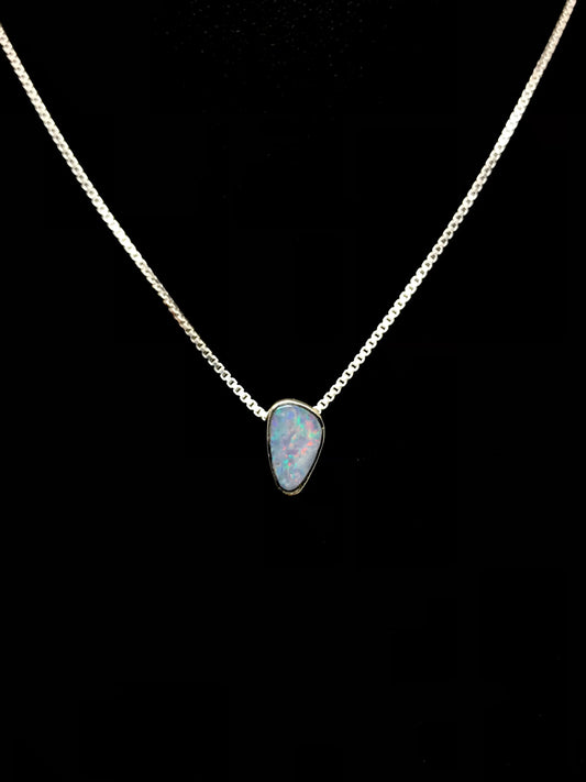 Opal Doublet Necklace With Chain Tarazed Gems & Jewellery