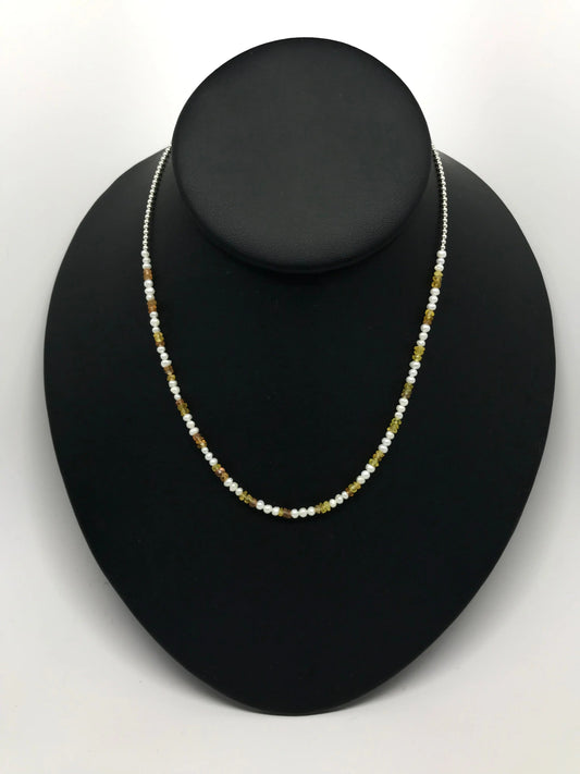 Pearl and Yellow Sapphire Necklace 16" Tarazed Gems & Jewellery