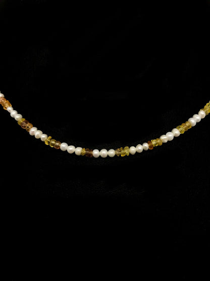 Pearl and Yellow Sapphire Necklace 16" Tarazed Gems & Jewellery