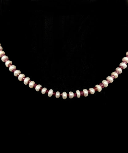 Pearl, Pink Sapphire and Ruby 16" Necklace Tarazed Gems & Jewellery