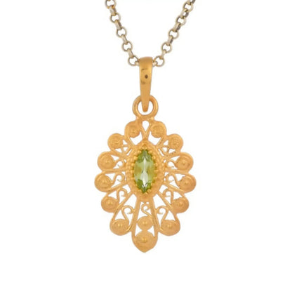 Peridot Sterling Silver Vermeil Pendant Tarazed Gems & Jewellery