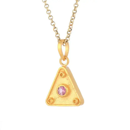 Pink Tourmaline Sterling Silver Vermeil Pendant Tarazed Gems & Jewellery