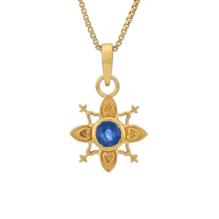 Sapphire Sterling Silver Vermeil Pendant Tarazed Gems & Jewellery