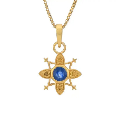 Sapphire Sterling Silver Vermeil Pendant Tarazed Gems & Jewellery