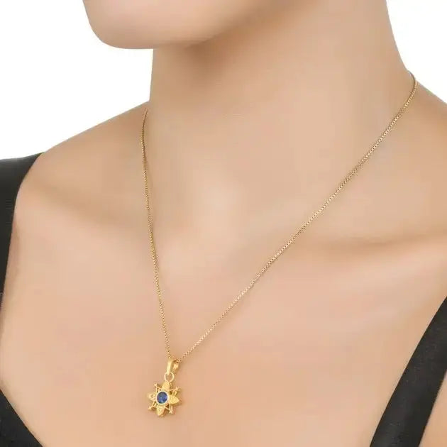 Sapphire Sterling Silver Vermeil Pendant Tarazed Gems & Jewellery