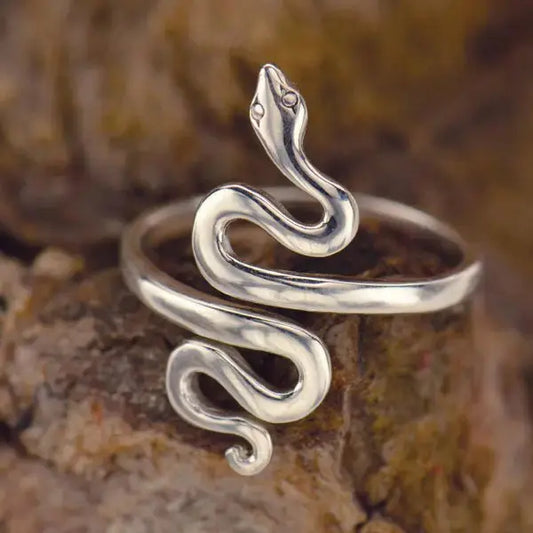 Sterling Silver Snake Ring (Adjustable) Tarazed Gems & Jewellery