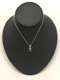 Swiss Blue Topaz Rectangle Pendant Tarazed Gems & Jewellery