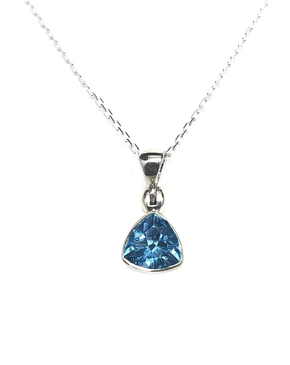 Swiss Blue Topaz Trillion Pendant Tarazed Gems & Jewellery