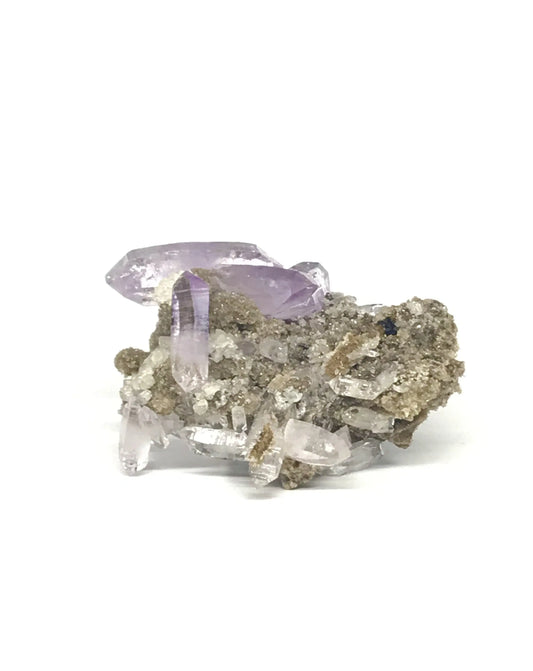 Veracruz Amethyst And Calcite On Laumontite(?) Epimorph (Mexico) Tarazed Gems & Jewellery