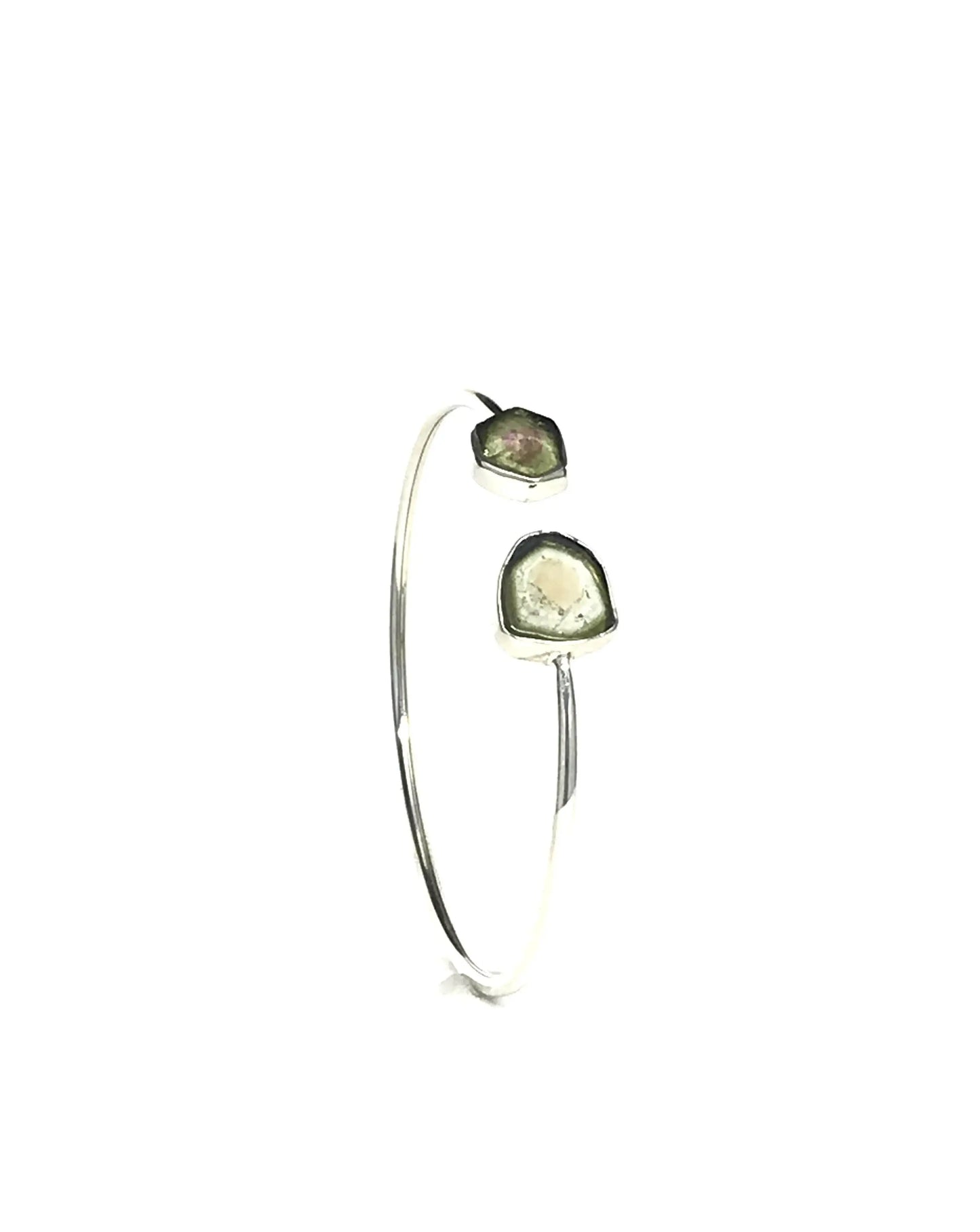 Watermelon Tourmaline Double Slice Twist-On Cuff Tarazed Gems & Jewellery