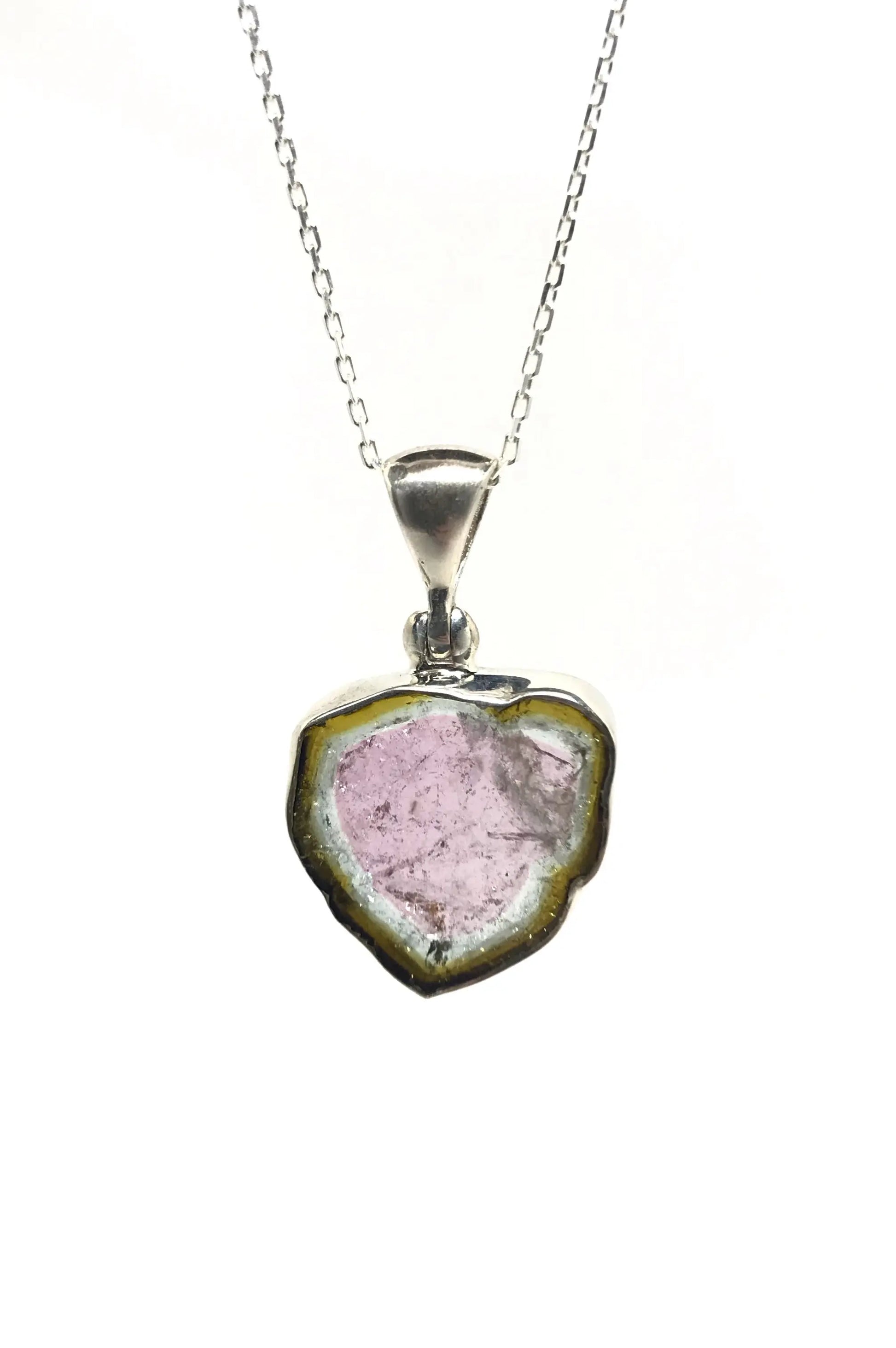 Watermelon Tourmaline Slice Pendant Tarazed Gems & Jewellery